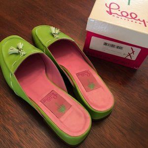 Vintage Lilly Tassel Slides 7 1/2 M Leather